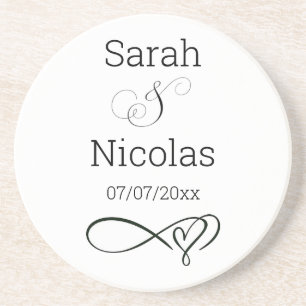 Wedding onderzetter gepersonaliseerde minimalist