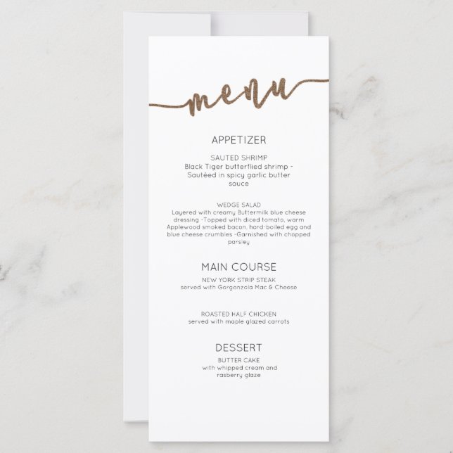 WEDDING ONTVANGST|MENU| DINNER PARTY (Voorkant)