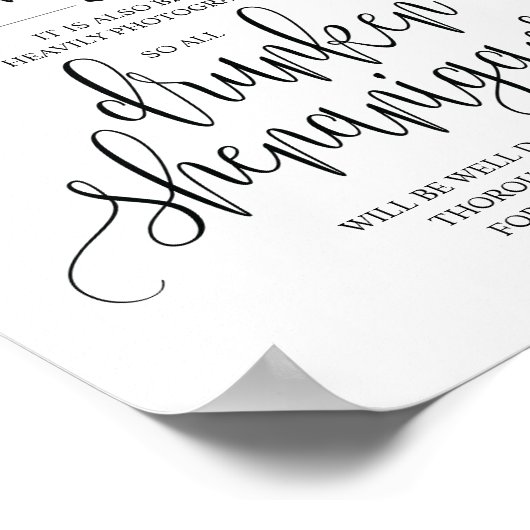 Wedding Open Bar, dronken shenanigans, bord Poster (Hoek)