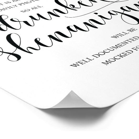 Wedding Open Bar, dronken shenanigans, bord Poster (Hoek)