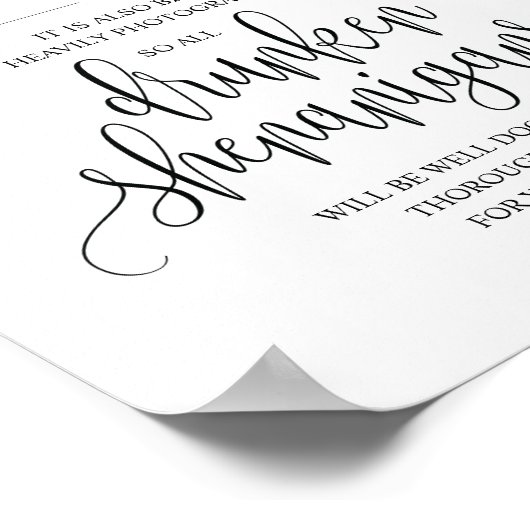 Wedding Open Bar, dronken shenanigans, bord Poster (Hoek)