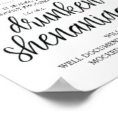 Wedding Open Bar, dronken shenanigans, bord Poster (Hoek)