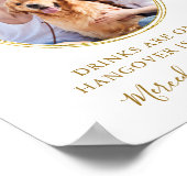 Wedding Open Bar, op maat gemaakte Gold Pet Dog-Dr Poster (Hoek)
