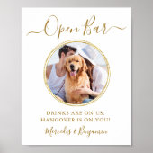 Wedding Open Bar, op maat gemaakte Gold Pet Dog-Dr Poster (Voorkant)