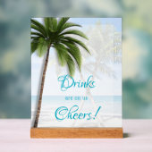 Wedding Open Bar Palm Trees Acrylic Sign Acryl Bord (Neutraal)