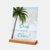 Wedding Open Bar Palm Trees Acrylic Sign Acryl Bord (Hoek)