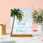 Wedding Open Bar Palm Trees Acrylic Sign Acryl Bord (Huwelijk)
