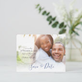Wedding opslaan Aangepaste foto Aankondiging datum Briefkaart (Staand voorkant)