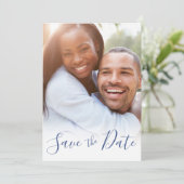 Wedding opslaan Aangepaste foto van datum bekendma Feestdagenkaart (Staand voorkant)