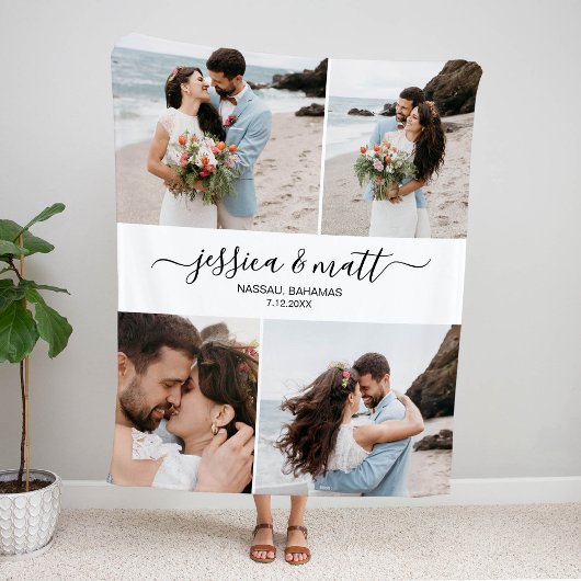 Wedding or Anniversary Photo Sherpa Blanket Sherpa Deken