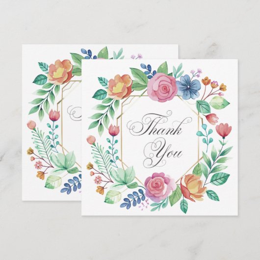 Wedding or Shower Thank you cards Kaart (Voorkant / Achterkant)