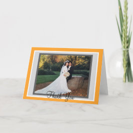 Wedding Oranje White Foto Bedankkaart