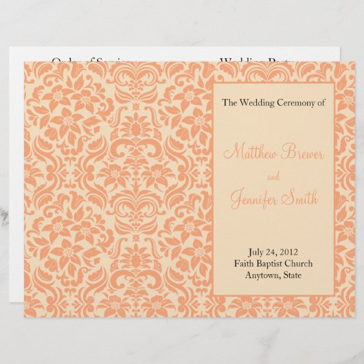 Wedding Order of Service and Ceremony Program (Voorkant / Achterkant)