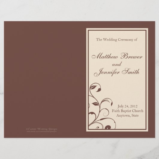Wedding Order of Service and Ceremony Program (Voorkant)