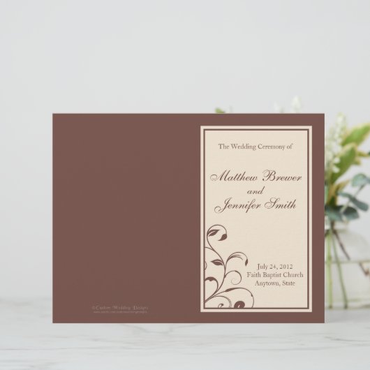 Wedding Order of Service and Ceremony Program (Staand voorkant)