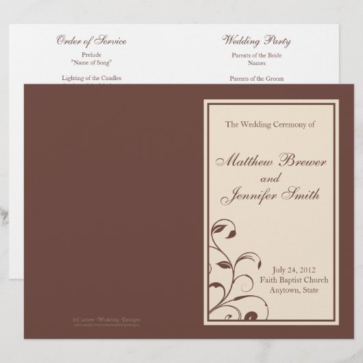 Wedding Order of Service and Ceremony Program (Voorkant / Achterkant)