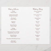 Wedding Order of Service and Ceremony Program (Achterkant)