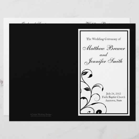 Wedding Order of Service and Ceremony Program (Voorkant / Achterkant)