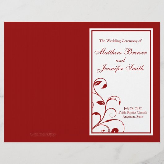 Wedding Order of Service and Ceremony Program (Voorkant)