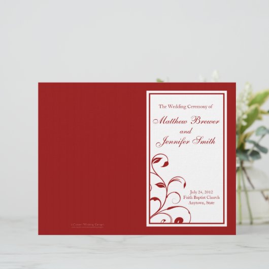 Wedding Order of Service and Ceremony Program (Staand voorkant)