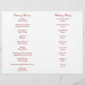 Wedding Order of Service and Ceremony Program (Achterkant)