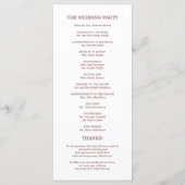 Wedding Order of Service Programma Roos Gold Scrip Programmakaart (Achterkant)