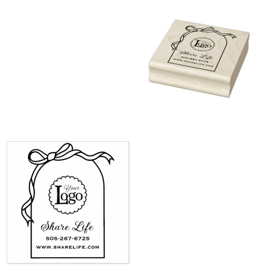 Wedding Organizer Business Ribbon Wood Art Stamp Rubberstempel (Gestempeld)