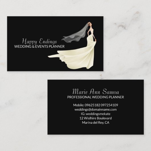 Wedding Organizer Professionele Evenementen Coördi Visitekaartje (Voorkant / Achterkant)