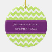 Wedding Ornament Favor Limoen Plum Chevron (Achterkant)