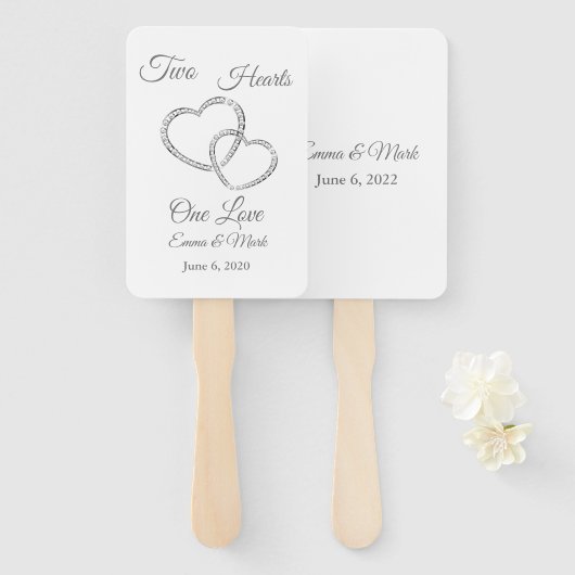 Wedding Paddle Fan Handwaaier (Voorkant en achterkant)