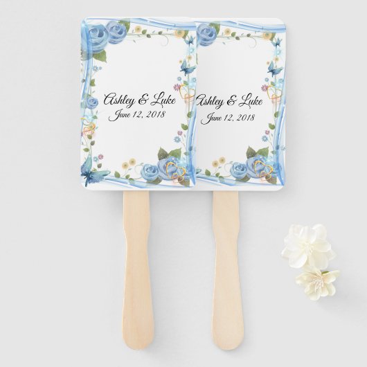 Wedding Paddle Fan Handwaaier (Voorkant en achterkant)