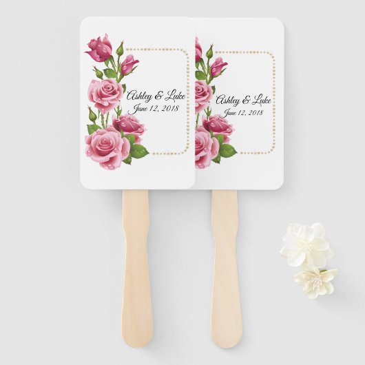 Wedding Paddle Fan Handwaaier (Voorkant en achterkant)