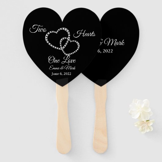 Wedding Paddle Fan Handwaaier (Voorkant en achterkant)
