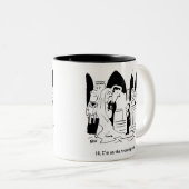 Wedding Pageboy is "op de trein" Tweekleurige Koffiemok (Voorkant rechts)