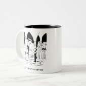 Wedding Pageboy is "op de trein" Tweekleurige Koffiemok (Voorkant links)