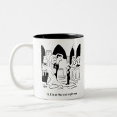 Wedding Pageboy is "op de trein" Tweekleurige Koffiemok (Links)