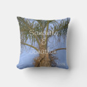 Wedding Palm Tree Blue Sky Sierkussen (Voorkant)