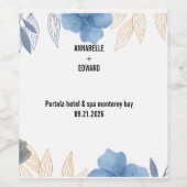 Wedding pampas eucalyptus modern de heer en mevrou wijn etiket (Enkel label)