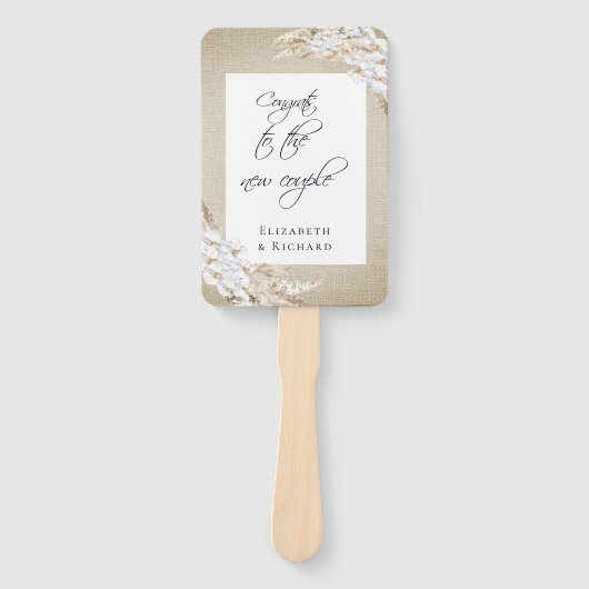 Wedding Pampas Grass Boho Foto Handwaaier (Voorkant)