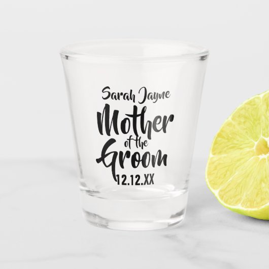 Wedding Parent Moeder van de Groom Shot Glass Glas (Voorkant)