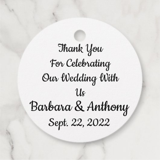 Wedding Party Bedankjes Labels (Achterkant)