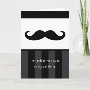 Wedding Party Best Man Mustache Request Kaart