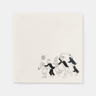 Wedding Party Conga Line Cocktail Napkin Servet