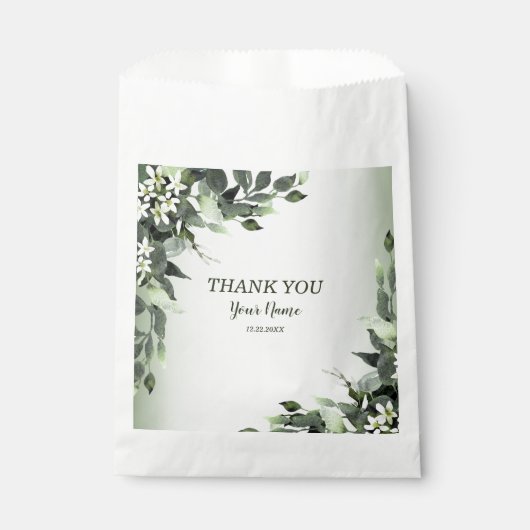 Wedding Party Gift Greenery Floral Leaves Bedankzakje (Voorkant)