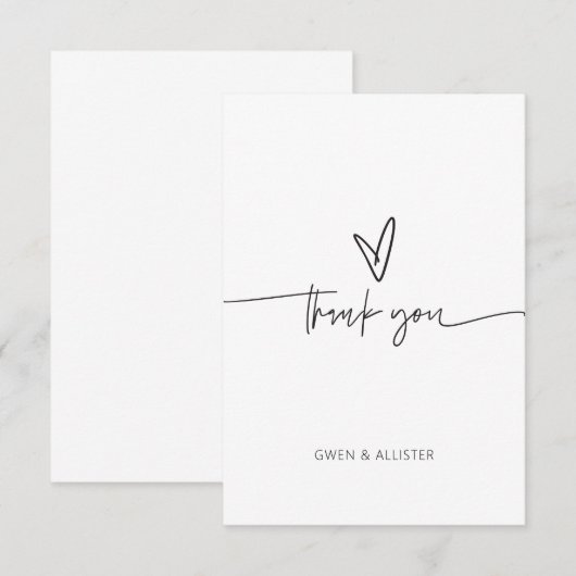 Wedding Party - Hartelijk dank - Flattkaartje G400 Bedankkaart (Voorkant / Achterkant)