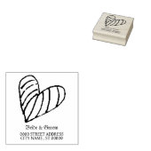 Wedding Party Heart Outline Decoratie Elegant Rubberstempel (Gestempeld)