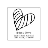 Wedding Party Heart Outline Decoratie Elegant Rubberstempel (Afrduk)