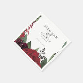 Wedding Party Napkin | Rich Burgundy Marsala Flora Servet (Hoek)