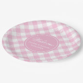 Wedding Party Paper Plates Pink Plaid Chic Accent Papieren Bordje (Gekanteld)