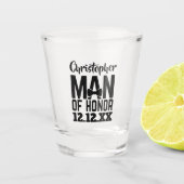Wedding Party Personalized Man of Honor Shot Glass Shot Glas (Voorkant)
